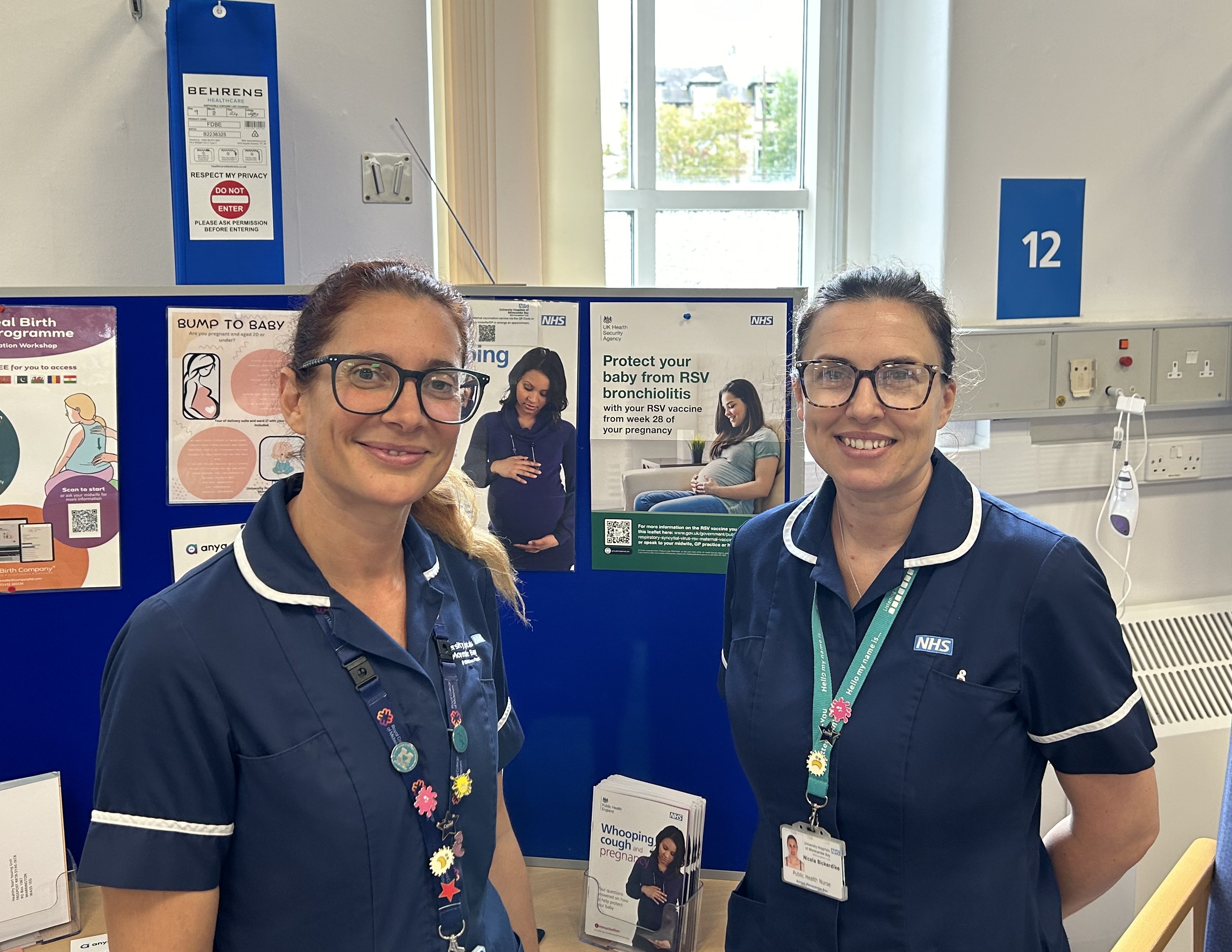 Michelle Littlejohn and Nicola Bottomley in the vaccination area at the RLI UHMBT 2024 2.jpg
